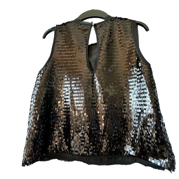 Who What Wear Sleeveless Sequin Black Tank Top Medium - Picture 3 of 10